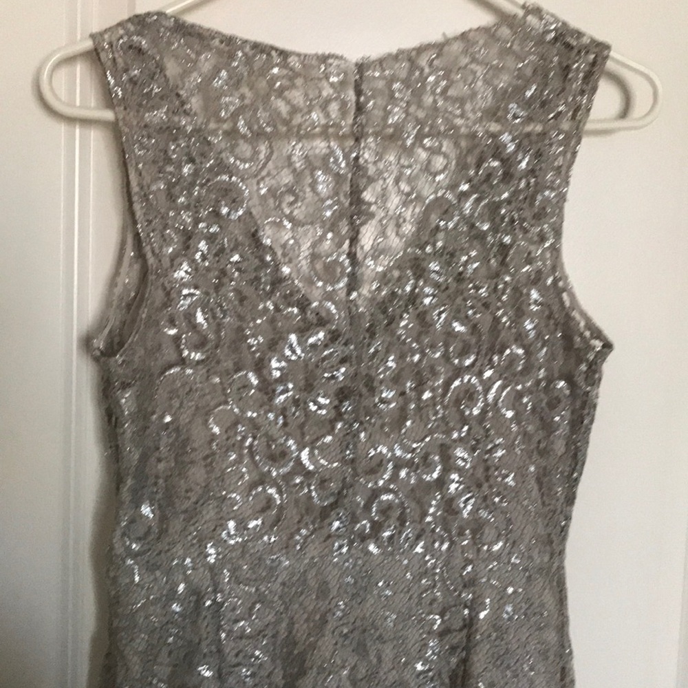 BCBG Maxazria Silver Lace Dress - Picture 3 of 6